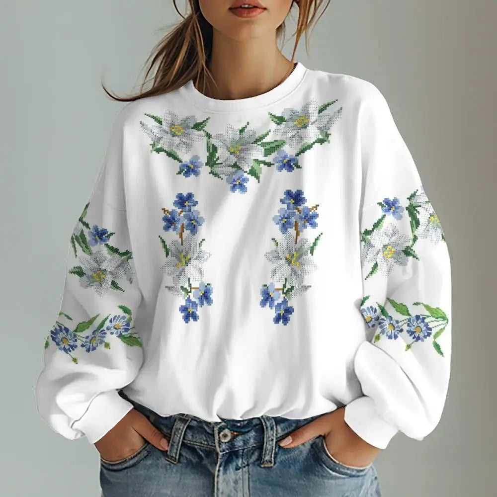 Ukrainian Traditional Graphic Print Women's Sweatshirts