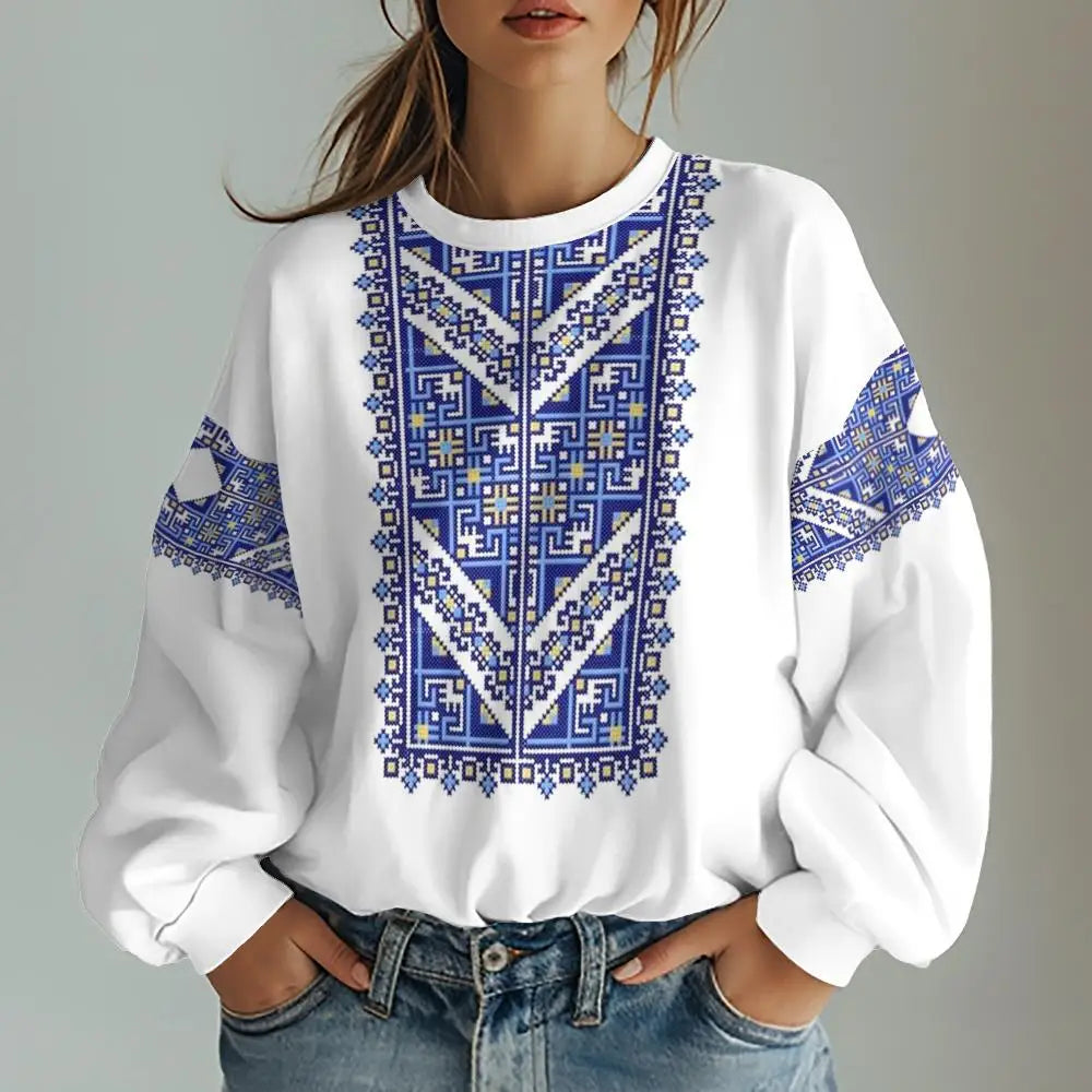 Ukrainian Traditional Graphic Print Women's Sweatshirts