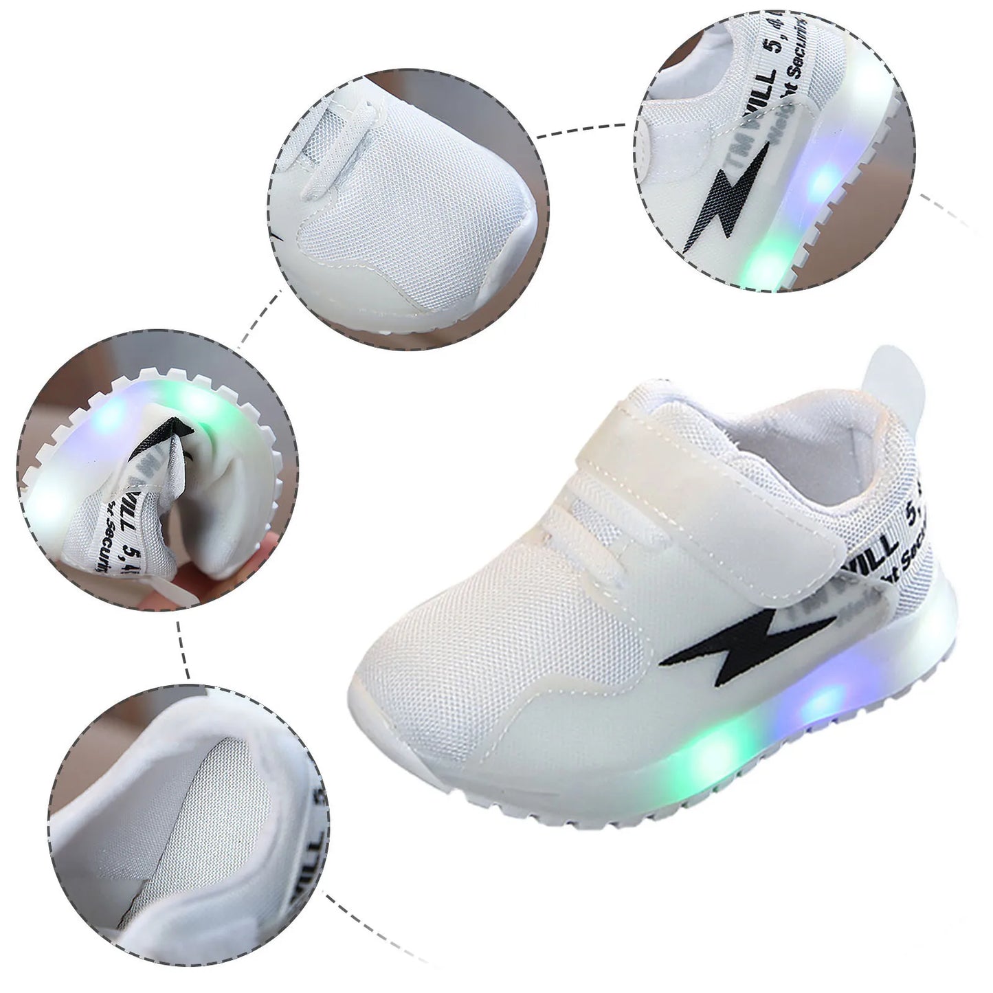 Children Sneakers Led Light Luminous Sport Shoes For Boys Girls Breathable Sneakers Non-Slip Shoes Tennis
