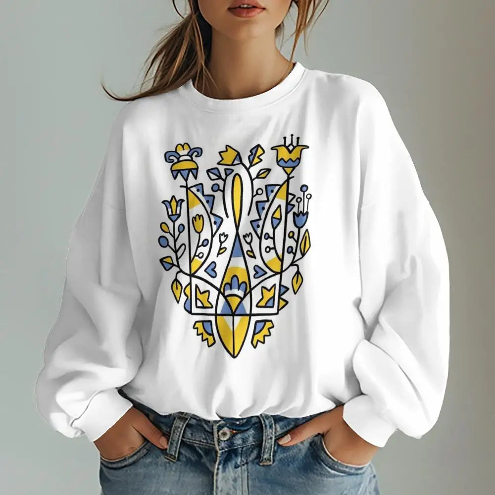 Ukrainian Traditional Graphic Print Women's Sweatshirts