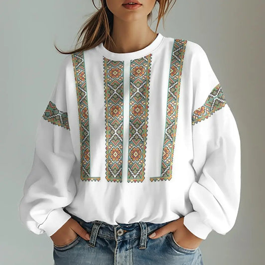 Ukrainian Traditional Graphic Print Women's Sweatshirts
