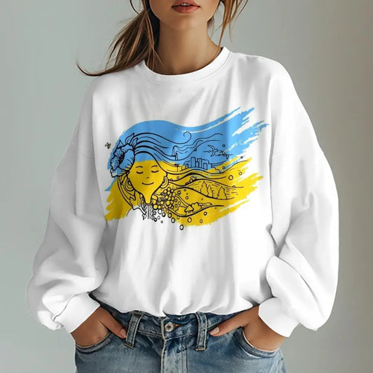 Ukrainian Traditional Graphic Print Women's Sweatshirts