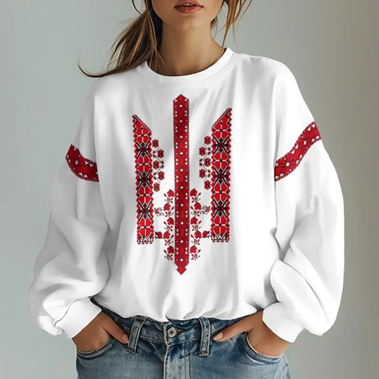 Ukrainian Traditional Graphic Print Women's Sweatshirts