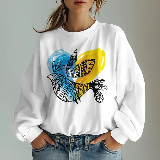 Ukrainian Traditional Graphic Print Women's Sweatshirts