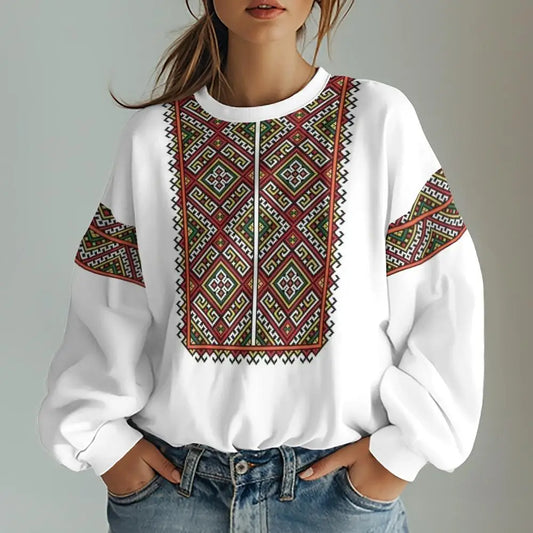 Ukrainian Traditional Graphic Print Women's Sweatshirts