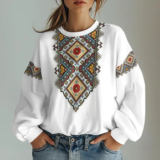 Ukrainian Traditional Graphic Print Women's Sweatshirts